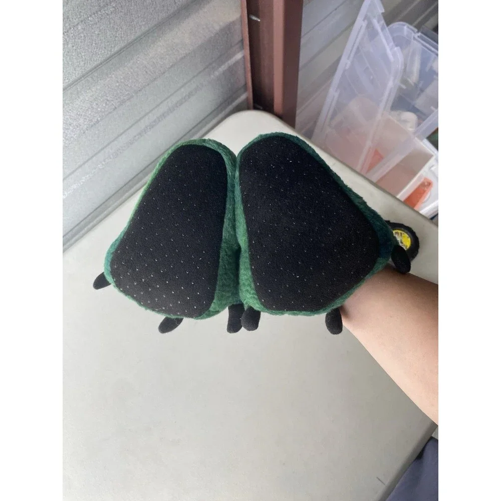 Unisex Kids Green Dinosaur Claw Feet Slip-On Slippers Toddler Size 4-5
